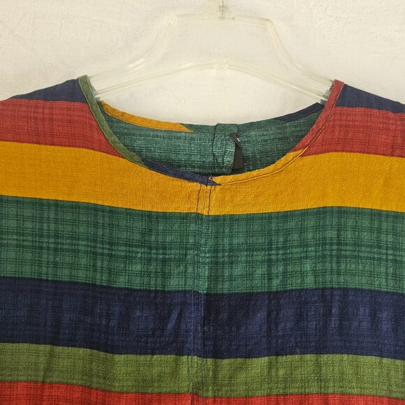 Emery Rose Multicolor Top Shirt Striped Size L Fall Autumn Colors Round Neck - Picture 3 of 9
